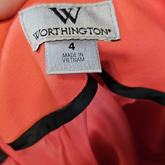 Worthington Coral Pencil Skirt 97% Cotton 3% Spandex Size 4 - Picture 3 of 4
